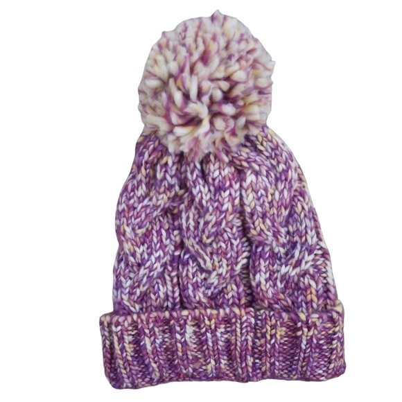Earthbound Trading Co. Purple Chunky Cable Knit Hat - Picture 4 of 8